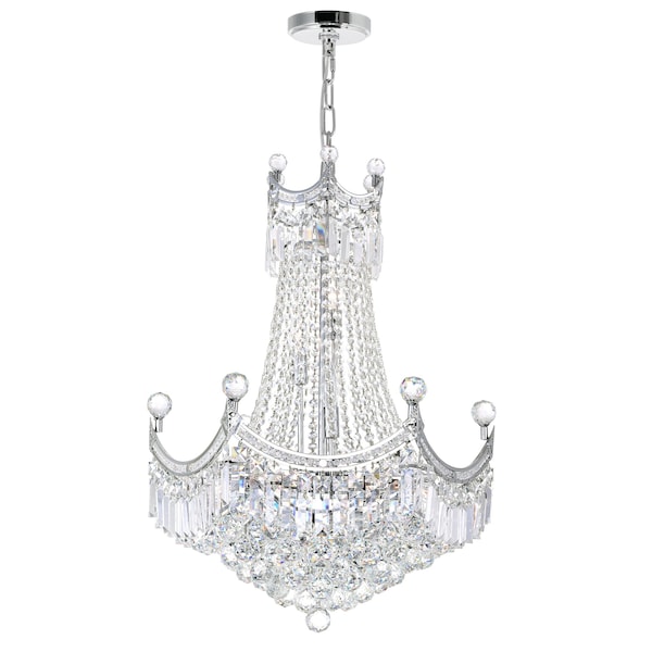 Cwi Lighting Amanda 11 Light Down Chandelier With Chrome Finish 8421P24C - main